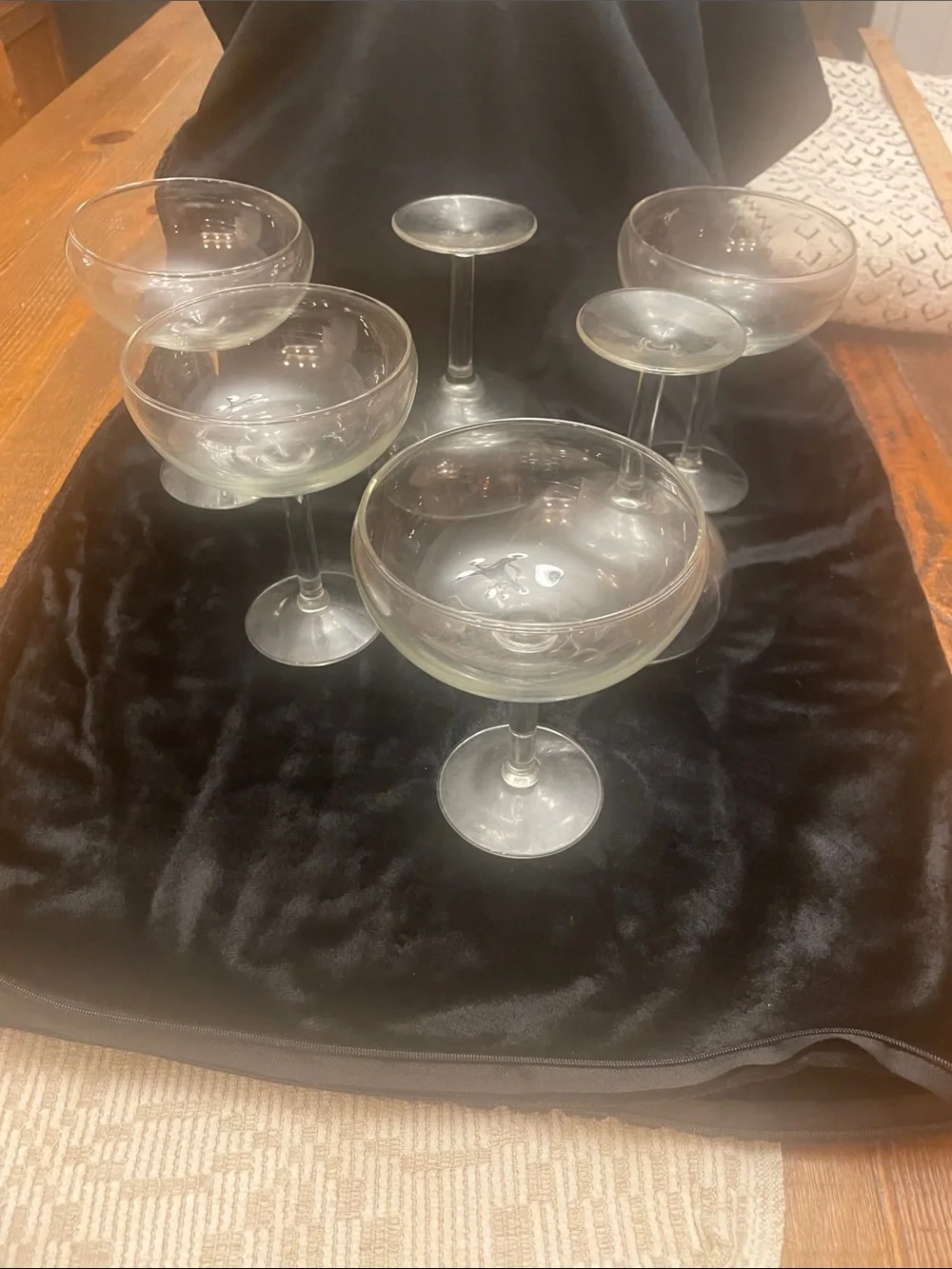Clear Coupe Glasses Set - Elegant Clear Glass Coupes (Set of 6)